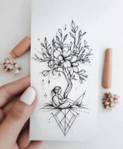 trees tattoo design ideas ambiguous space tree silhouette shows endurance