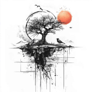trees tattoo design ideas detailed linework wild balance resilience and power