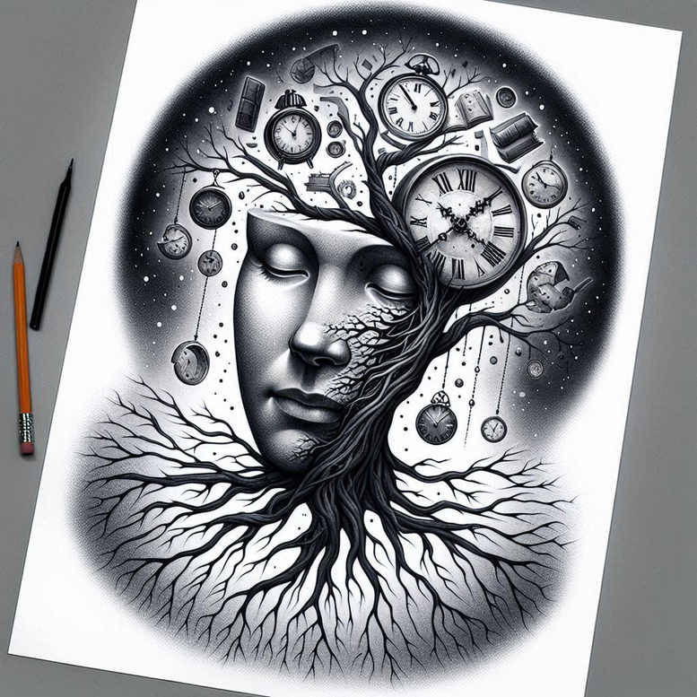 tree-mystery-motif-surrealism-mystical-for-lower-back – tattoo design ideas free ai generated – Gallery: trees-inkby-ai