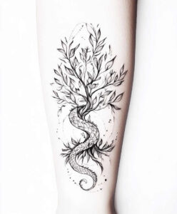 tree-realism-light-play-for-behind-ear – tattoo design ideas free ai generated – Gallery: trees-inkby-ai