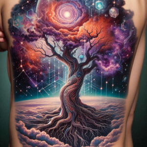 tree-with-expression-neotraditional-refined-lines-for-shoulder-blade – tattoo design ideas free ai generated – Gallery: trees-inkby-ai