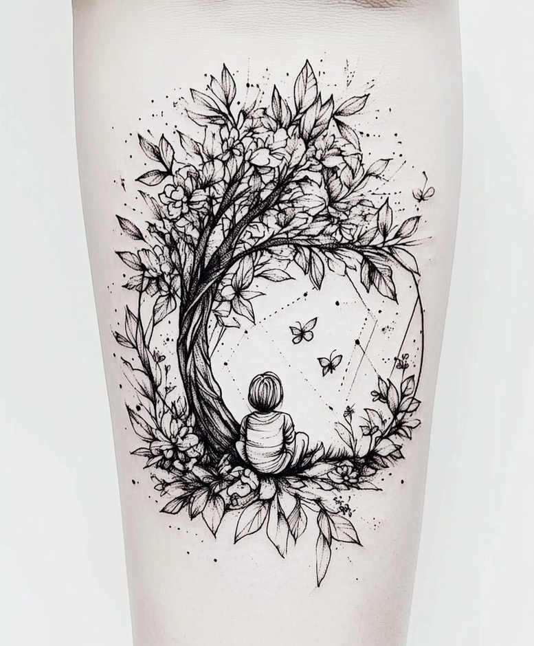 minimalist-tree-tattoo-neotraditional-enhanced-shading-for-collarbone – tattoo design ideas free ai generated – Gallery: trees-inkby-ai