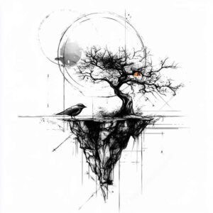 tree-spirituality-symbol-realism-contrast-play-for-upper-chest – tattoo design ideas free ai generated – Gallery: trees-inkby-ai