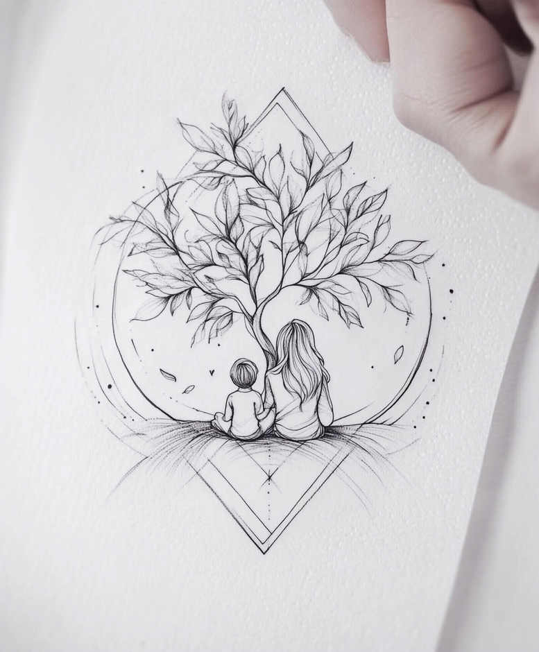 tree-in-motion-realism-high-contrast-for-lower-leg – tattoo design ideas free ai generated – Gallery: trees-inkby-ai