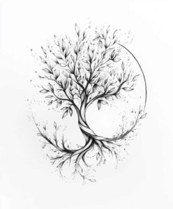 tree-with-ornament-realism-subtle-gradients-for-upper-back – tattoo design ideas free ai generated – Gallery: trees-inkby-ai