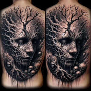 tree-wisdom-symbol-for-men-realism-optical-depth-for-chest – tattoo design ideas free ai generated – Gallery: trees-inkby-ai