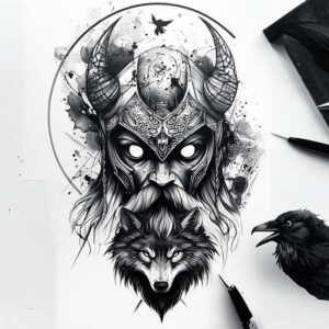 shield-tattoo-spectral-for-hip – tattoo design ideas free ai generated – Gallery: vikings-inkby-ai