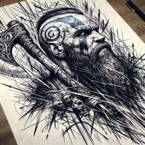 strength-symbol-tattoo-screaming-for-scapula – tattoo design ideas free ai generated – Gallery: vikings-inkby-ai