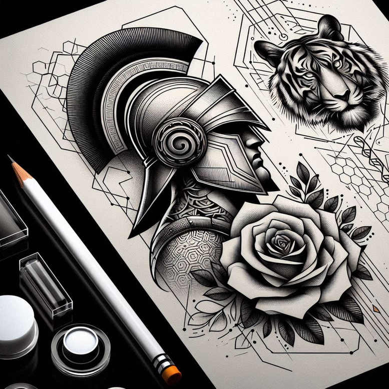 knight-knightly-motif-realism-depth-perception-for-full-back – tattoo design ideas free ai generated – Gallery: warriors-inkby-ai