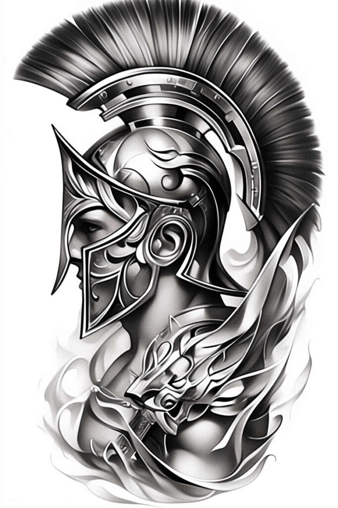 hoplite-honor-motif-surrealism-mysterious-for-wrist-side – tattoo design ideas free ai generated – Gallery: warriors-greece-inkby-ai