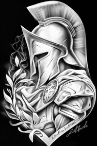 warriors-greece tattoo design ideas Realism light play Athens defender embodying strength