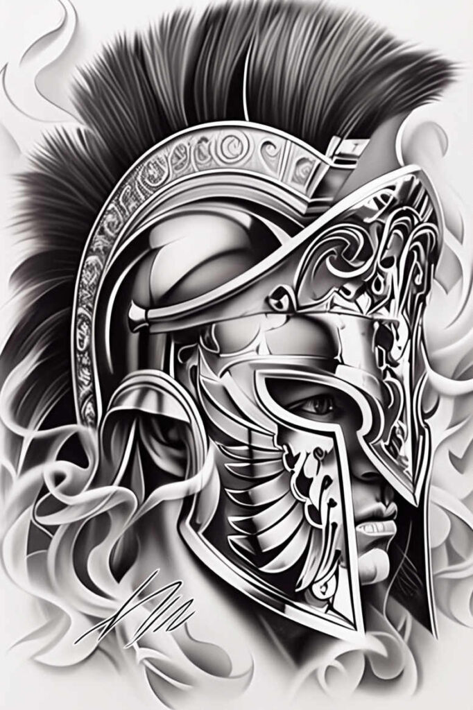 warrior-tradition-motif-surrealism-unreal-light-for-toe – tattoo design ideas free ai generated – Gallery: warriors-greece-inkby-ai