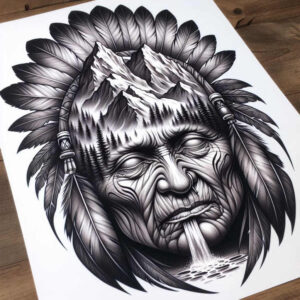 flowing-line-tattoo-realism-sharp-focus-for-foot – tattoo design ideas free ai generated – Gallery: warriors-native-american-inkby-ai