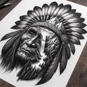 tribal-symbol-tattoo-neotraditional-classic-shading-for-back-of-neck – tattoo design ideas free ai generated – Gallery: warriors-native-american-inkby-ai