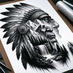 symbol-motif-tattoo-neotraditional-refined-lines-for-shin – tattoo design ideas free ai generated – Gallery: warriors-native-american-inkby-ai