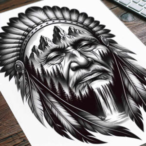freedom-symbol-tattoo-surrealism-ethereal-glow-for-chest – tattoo design ideas free ai generated – Gallery: warriors-native-american-inkby-ai