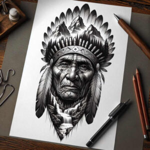 traditional-culture-tattoo-surrealism-blurred-edges-for-biceps – tattoo design ideas free ai generated – Gallery: warriors-native-american-inkby-ai