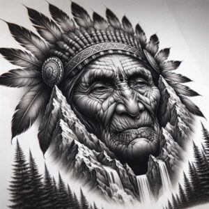 legend-motif-tattoo-realism-glowing-edges-for-shoulder – tattoo design ideas free ai generated – Gallery: warriors-native-american-inkby-ai