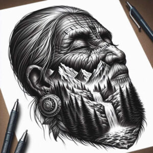 warriors-native-american tattoo design ideas Realism optical depth cultural honor perseverance and power