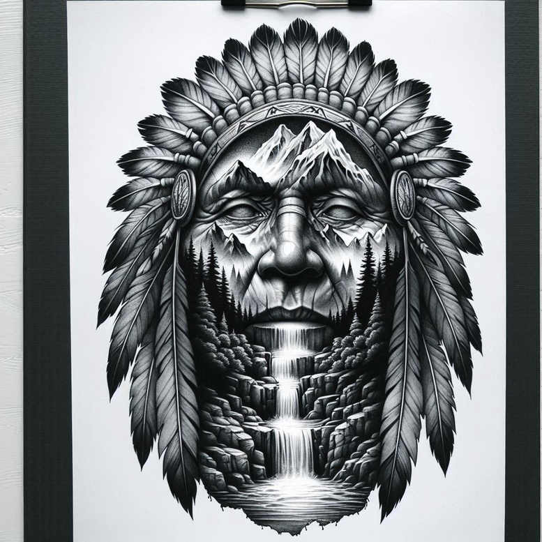 warriors-native-american tattoo design ideas Surrealism metamorphosis war drum for toe