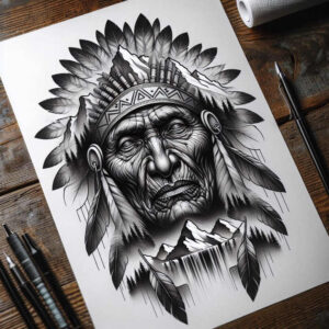 motion-tattoo-surrealism-unreal-light-for-sternum – tattoo design ideas free ai generated – Gallery: warriors-native-american-inkby-ai