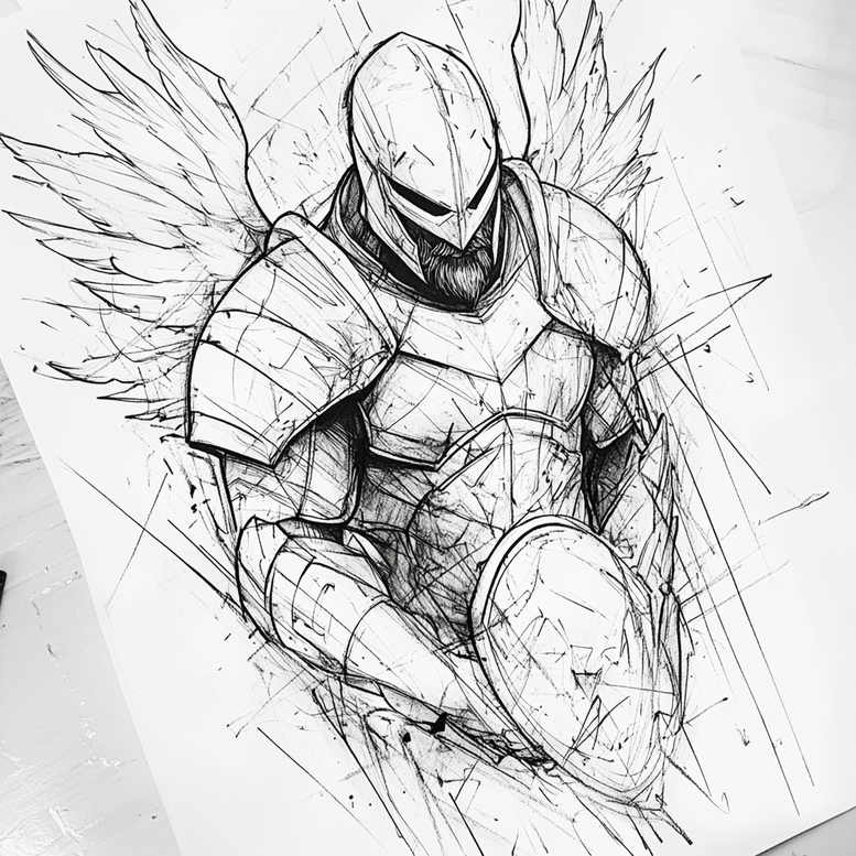 knight-courage-symbol-neotraditional-artistic-flair-for-upper-back – tattoo design ideas free ai generated – Gallery: warriors-inkby-ai