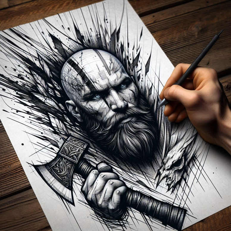 knight-knightly-motif-surrealism-dynamic-shapes-for-wrist-side – tattoo design ideas free ai generated – Gallery: warriors-inkby-ai