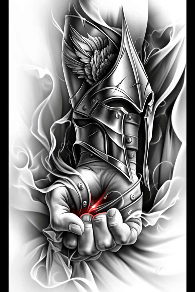 knight-with-shield-surrealism-esoteric-for-side-torso – tattoo design ideas free ai generated – Gallery: warriors-inkby-ai