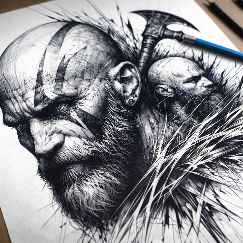 warrior-warrior-motif-neotraditional-precise-lines-for-ankle – tattoo design ideas free ai generated – Gallery: warriors-inkby-ai