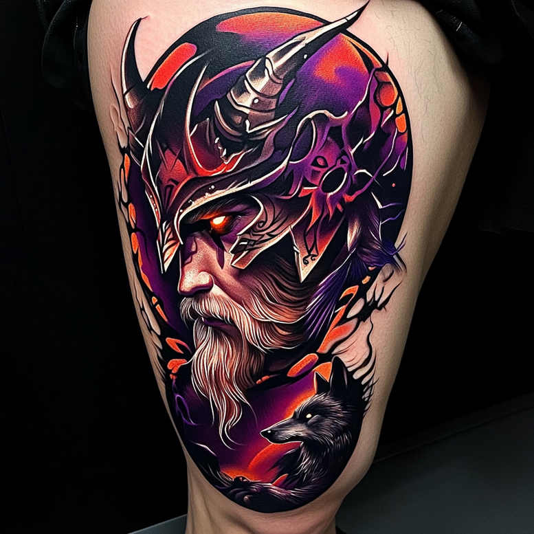 warriors tattoo design ideas Surrealism blurred edges armor shape for shin