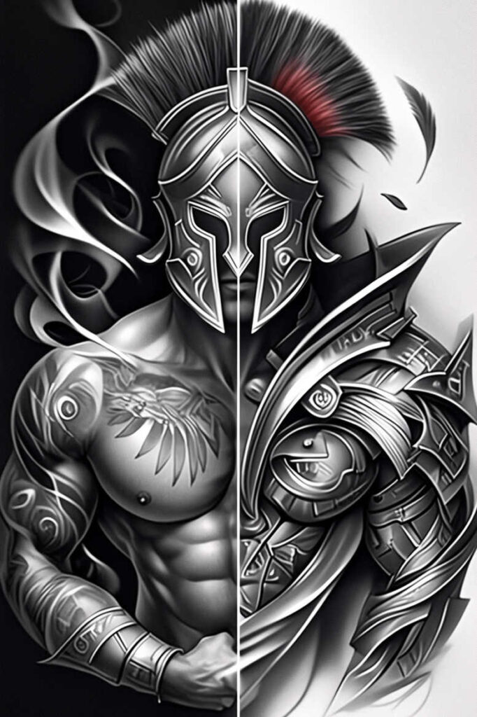warriors tattoo design ideas enhanced shading fighter soul stands for strength
