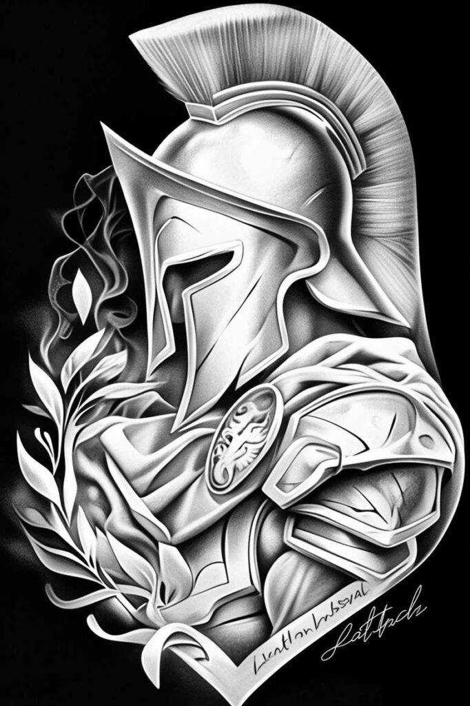 warriors tattoo design ideas Surrealism shimmering forms war presence for foot