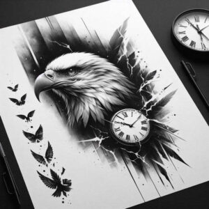 eternity-realism-refined-lines-for-chest – tattoo design ideas free ai generated – Gallery: watches-hourglass-inkby-ai