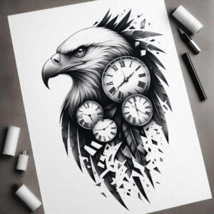 time-spiritual-motif-surrealism-beyond-reality-for-back – tattoo design ideas free ai generated – Gallery: watches-hourglass-inkby-ai