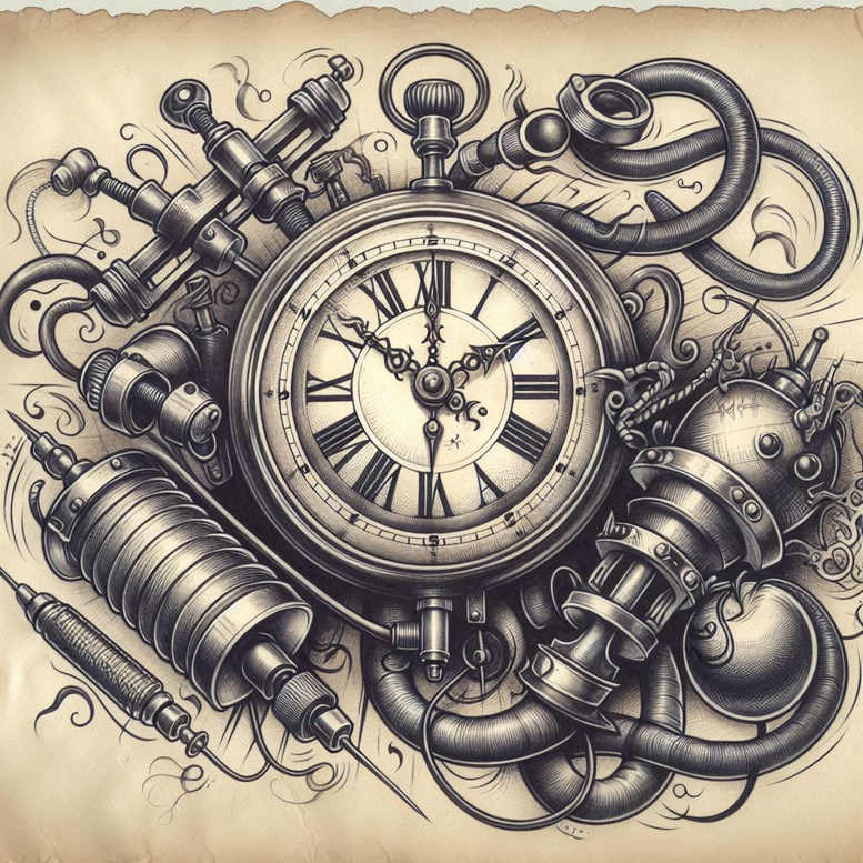 time-with-symbolism-neotraditional-defined-outlines-for-ankle – tattoo design ideas free ai generated – Gallery: watches-hourglass-inkby-ai