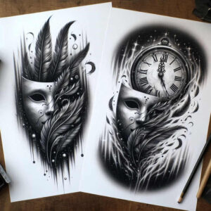time-with-light-motif-surrealism-enigmatic-light-for-stomach – tattoo design ideas free ai generated – Gallery: watches-hourglass-inkby-ai