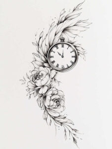 time-with-light-motif-realism-sharp-focus-for-spine – tattoo design ideas free ai generated – Gallery: watches-hourglass-inkby-ai