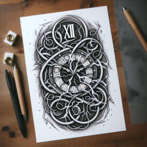 watches-hourglass tattoo design ideas classic motifs fading second stands for resilience