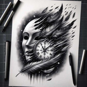 watches-hourglass tattoo design ideas refined contrast fleeting moments for thigh