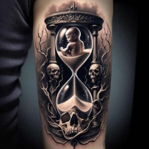 watches-hourglass tattoo design ideas classic shading life countdown for wrist side