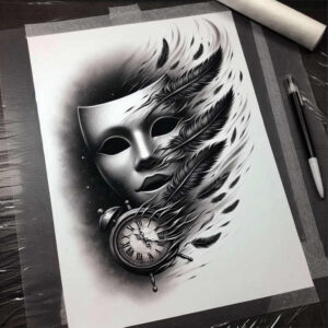 watches-hourglass tattoo design ideas color richness nostalgic mark for lower back