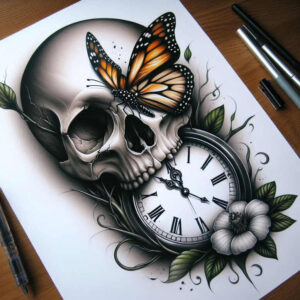 watches-hourglass tattoo design ideas bold highlights passing time shows endurance