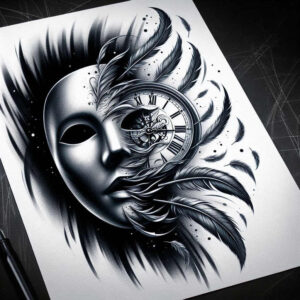 watches-hourglass tattoo design ideas Surrealism ethereal time echo meaning resilience