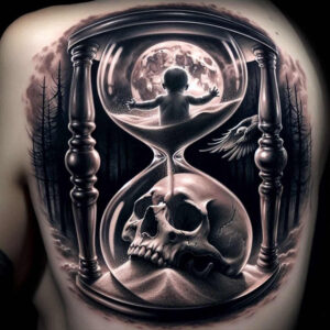 time-with-lines-realism-realistic-texture-for-toe – tattoo design ideas free ai generated – Gallery: watches-hourglass-inkby-ai