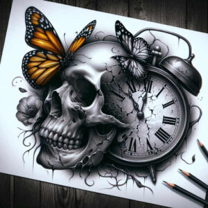 time-with-shading-realism-ink-layering-for-collarbone – tattoo design ideas free ai generated – Gallery: watches-hourglass-inkby-ai