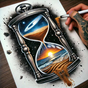 time-with-shadow-motif-neotraditional-bold-texture-for-full-back – tattoo design ideas free ai generated – Gallery: watches-hourglass-inkby-ai