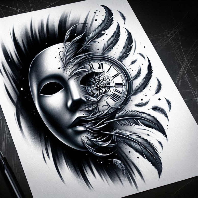 eternity-neotraditional-artful-color-for-full-back – tattoo design ideas free ai generated – Gallery: watches-hourglass-inkby-ai