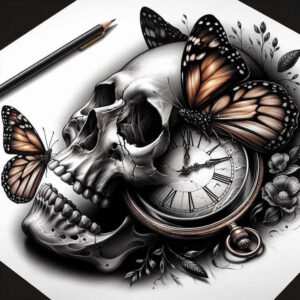 time-with-ornament-realism-real-shadows-for-full-back – tattoo design ideas free ai generated – Gallery: watches-hourglass-inkby-ai