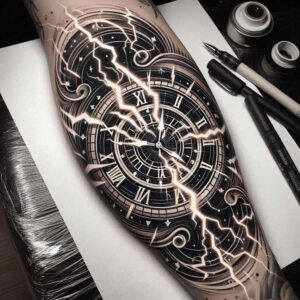 clock-realism-skin-texture-for-side – tattoo design ideas free ai generated – Gallery: watches-hourglass-inkby-ai