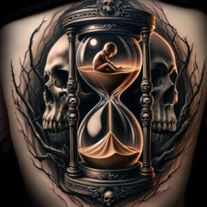 moment-surrealism-dynamic-shapes-for-ankle – tattoo design ideas free ai generated – Gallery: watches-hourglass-inkby-ai